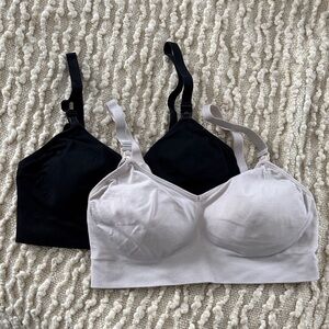 Women's Black and blush clip down nursing Set